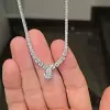 16ctw Pear and Round Cut Layered Necklace Set