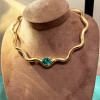 5ct Oval Cut Emerald Wavy Torque Necklace