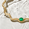 5ct Oval Cut Emerald Wavy Torque Necklace