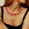 108ctw Oval-Shaped Cabochon Ruby Rose Gold Tone Statement Necklace
