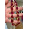 108ctw Oval-Shaped Cabochon Ruby Rose Gold Tone Statement Necklace