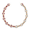 25ctw Flush Set Ruby and White Sapphire Link Necklace