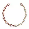 25ctw Flush Set Ruby and White Sapphire Link Necklace