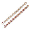 25ctw Flush Set Ruby and White Sapphire Link Necklace