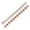25ctw Flush Set Ruby and White Sapphire Link Necklace