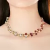 25ctw Flush Set Ruby and White Sapphire Link Necklace