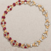 25ctw Flush Set Ruby and White Sapphire Link Necklace
