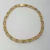 25ctw Blue and White Sapphire Art-deco Link Necklace