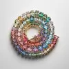 60ctw Oval Cut Multicolor Sapphire Riviera Rainbow Necklace