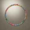 60ctw Oval Cut Multicolor Sapphire Riviera Rainbow Necklace