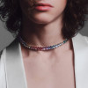60ctw Oval Cut Multicolor Sapphire Riviera Rainbow Necklace