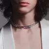 60ctw Oval Cut Multicolor Sapphire Riviera Rainbow Necklace