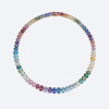 60ctw Oval Cut Multicolor Sapphire Riviera Rainbow Necklace