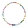 60ctw Oval Cut Multicolor Sapphire Riviera Rainbow Necklace