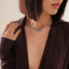 60ctw Oval Cut Multicolor Sapphire Riviera Rainbow Necklace