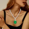 130ctw Huge Emerald and Asscher Cut Statement Necklace