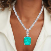 130ctw Huge Emerald and Asscher Cut Statement Necklace
