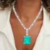 130ctw Huge Emerald and Asscher Cut Statement Necklace