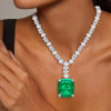 130ctw Huge Emerald and Asscher Cut Statement Necklace
