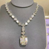 130ctw Huge Emerald and Asscher Cut Statement Necklace