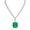 130ctw Huge Emerald and Asscher Cut Statement Necklace
