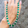 48ctw Gradient Size Emerald Cut Emerald Rivière Necklace