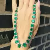 48ctw Gradient Size Emerald Cut Emerald Rivière Necklace