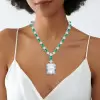 130ctw Huge Emerald Cut Emerald Chain Statement Necklace