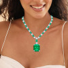 130ctw Huge Emerald Cut Emerald Chain Statement Necklace