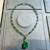 130ctw Huge Emerald Cut Emerald Chain Statement Necklace
