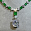 130ctw Huge Emerald Cut Emerald Chain Statement Necklace