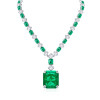130ctw Huge Emerald Cut Emerald Chain Statement Necklace