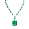 130ctw Huge Emerald Cut Emerald Chain Statement Necklace