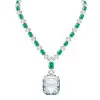130ctw Huge Emerald Cut Emerald Chain Statement Necklace