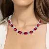 130ctw Oval Cut Ruby and White Sapphire Statement Necklace