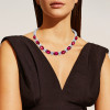 130ctw Oval Cut Ruby and White Sapphire Statement Necklace