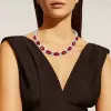 130ctw Oval Cut Ruby and White Sapphire Statement Necklace
