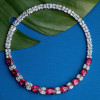 130ctw Oval Cut Ruby and White Sapphire Statement Necklace