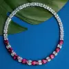 130ctw Oval Cut Ruby and White Sapphire Statement Necklace