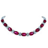 130ctw Oval Cut Ruby and White Sapphire Statement Necklace