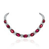 130ctw Oval Cut Ruby and White Sapphire Statement Necklace