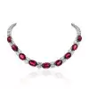 130ctw Oval Cut Ruby and White Sapphire Statement Necklace