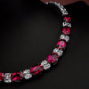 130ctw Oval Cut Ruby and White Sapphire Statement Necklace