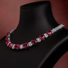 130ctw Oval Cut Ruby and White Sapphire Statement Necklace