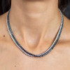 20ctw Round White and Black Sapphire Double-layer Tennis Necklace