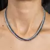 20ctw Round White and Black Sapphire Double-layer Tennis Necklace
