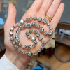 50ctw Round Cut Button Back Georgian style Rivière Necklace