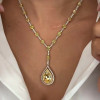 26.95ct Pear Cut Yellow Sapphire Pendant Necklace