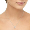 Simple Round Cut White Sapphire Pendant Necklace