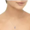Simple Round Cut White Sapphire Pendant Necklace
